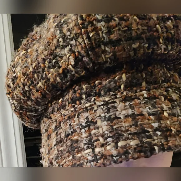 Vintage Scala Brushed Tweed Brown Tone Wool Blend Winter Newsboy Cabbie Hat - Picture 3 of 11